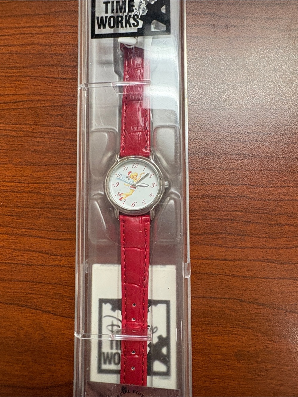 Tinker Bell Red Leather Strap Watch
